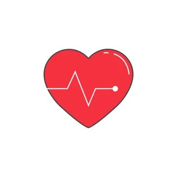 Heartbeat solid icon, cardio, vector graphics Illustrazione stock