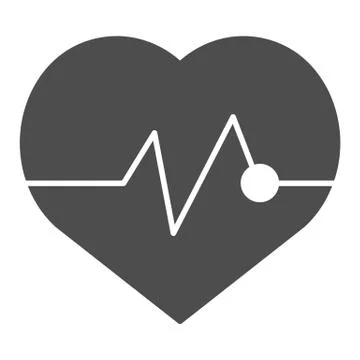 Heartbeat solid icon. Pulse vector illustration isolated on white. Cardiogram Stock Illustration