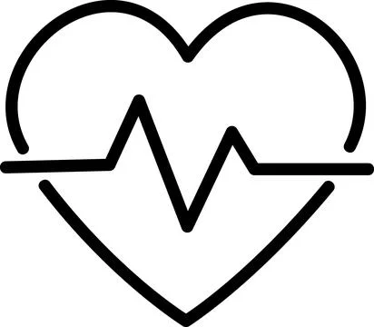 Heartbeat symbol inside a heart shape Stock Illustration