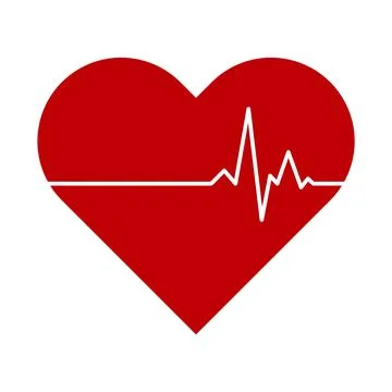 Heartbeat Symbol with Pulse Line Vector Stock Illustration