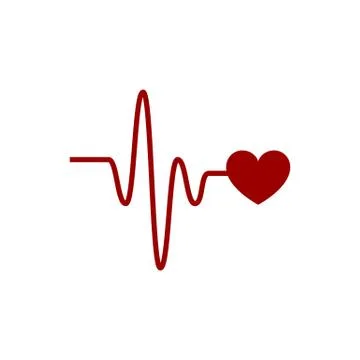 Heartbeat vector icon with cardio link on the white background Stock Illustration