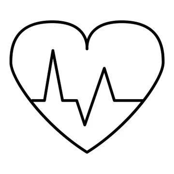 Heartbeat vector icon. linear icon isolated on white. . Outline heart pictogram Stock Illustration
