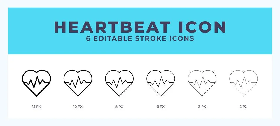 Heartbeat vector icon for web and app. Editable stroke vector illustration Stock Illustration