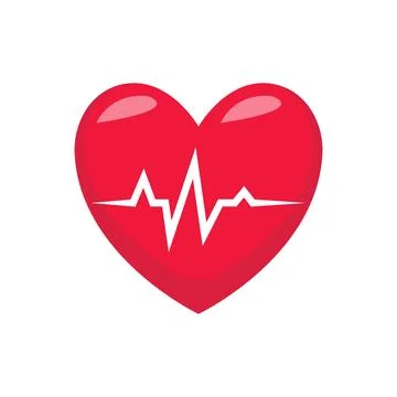 Heartbeat vector illustration in flat style design Stock Illustration