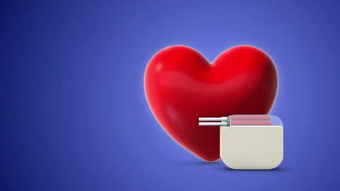 Heartbeat wave lines with a cardiac pacemaker Stock Footage 247464440