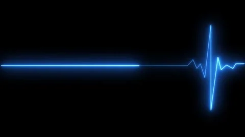 Heartbeat waveform pulsating on black background. 库存影片 331897557