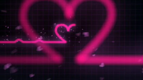 Heartbeats of Love Fly-through (HD, Loopable) Stock Footage 582629