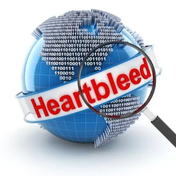 Heartbleed bug with digital globe and magnifying glass 스톡 일러스트