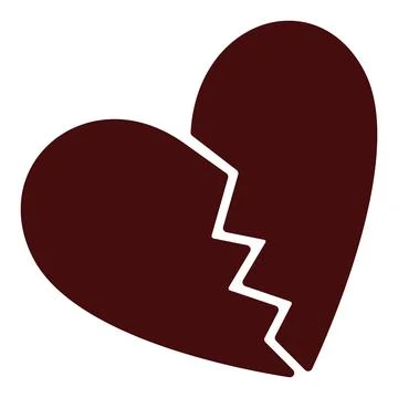 Heartbreak broken heart vector icon - lost love red symbol Stock Illustration