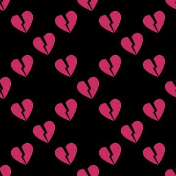 Heartbreak or Breakup vector red seamless pattern - heart background Stock Illustration