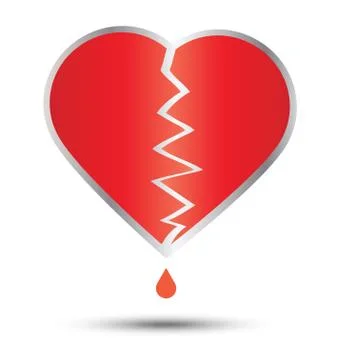 Heartbroken and heart vector design Stock Illustration