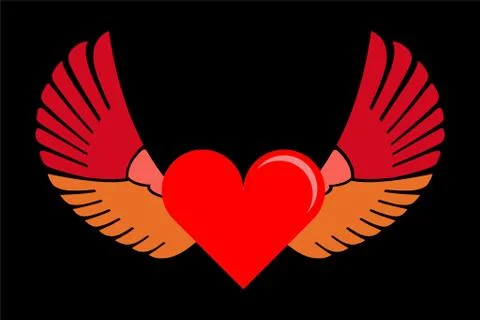 Hearted wings Stock Illustration