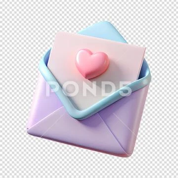 Heartfelt handwritten letter in soft pink envelope PSD Template