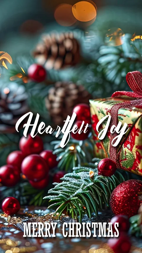 Heartfelt Joy Modern Cursive Text Animation Happy Christmas Saying Stock Footage 292495235