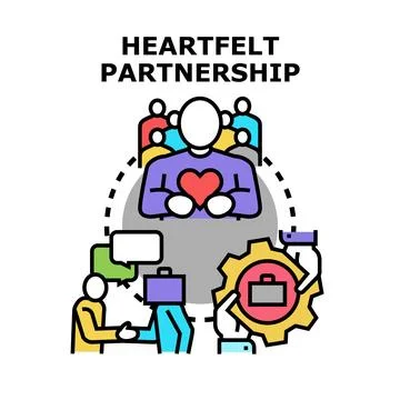 Heartfelt partnership developing business trust and collaboration Stock Illustration