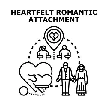 Heartfelt romantic attachment concept vector illustration Stock Illustration