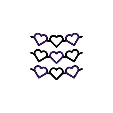Heartfelt string of decorations creates romantic atmosphere, simple design .. Stock-Illustration