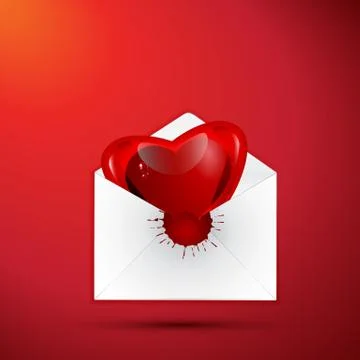 Hearth and envelope Stock Illustration