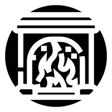 Hearth displaying fire for warmth icon design Stock Illustration