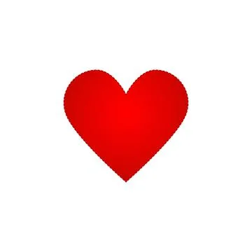 Hearth icon red colored on a white background, valentine day Stock Illustration