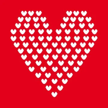 Hearth pixel design over red background vector illustration Stock Illustration