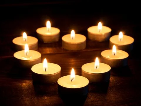Hearth-shape from candle light 스톡 사진