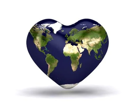 Hearth world map love abstract Stockillustratie