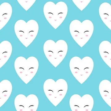 Heartpatternblue Stock Illustration