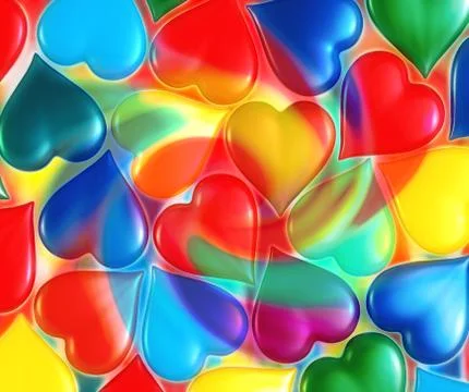 Hearts 3d images Illustrazione stock