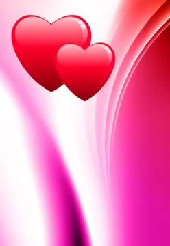 Hearts on Abstract Color Background Stock Illustration