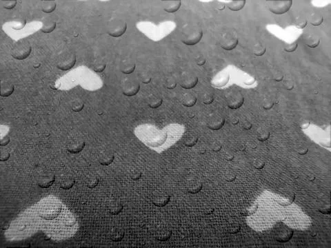 Hearts affect image. geometric seamless water drop pattern with black. Stock Photos
