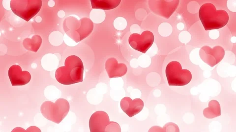 Hearts and bokeh loop background, animation 4K, motion graphics, Valentine's Day Stock Footage 147233632