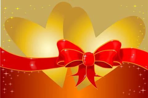 Hearts and bow Stock Illustration