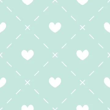 Hearts and dashes pattern Stock Illustration