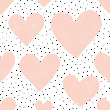 Hearts and Dots Pattern Stock-Illustration