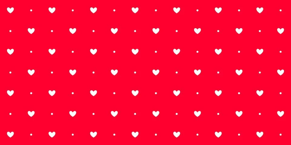 Hearts and dots seamless pattern. Red Valentines polka dot repeat background Stock Illustration