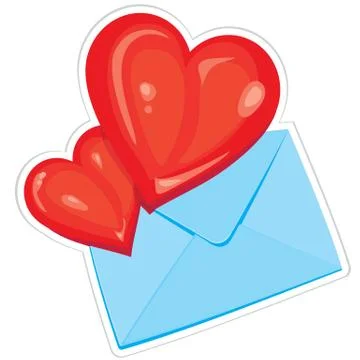 Hearts and envelope Stock Illustration