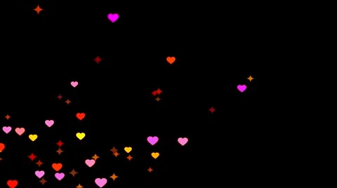 Hearts and Floating Star Loop Stock Footage 58952306