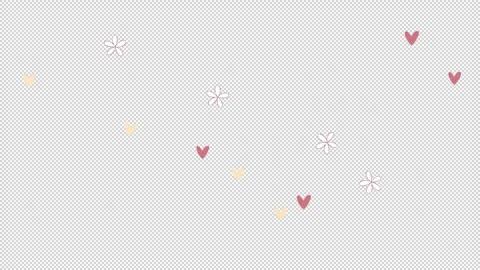 Hearts and flowers pattern. Animated background. Cartoon Stock Footage 320661064