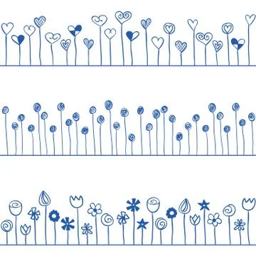 Hearts and flowers pattern Stock Illustration