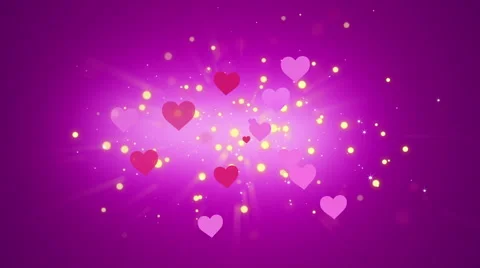 Hearts and Glowing Particles Stock Footage 46251119