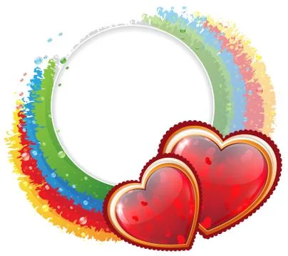 Hearts and rainbow Stock Illustration