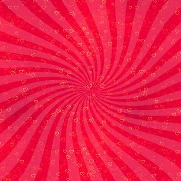 Hearts and rays background Stock Illustration
