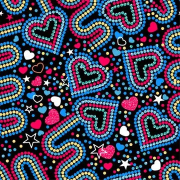 Hearts and sequins Stock Illustration