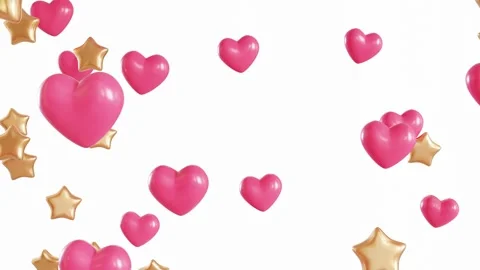 Hearts and stars falling down Stock Footage 336207955