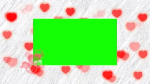 Hearts animations green screen Stock Footage 201004664