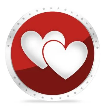 Hearts app button icon symbol Stock Illustration