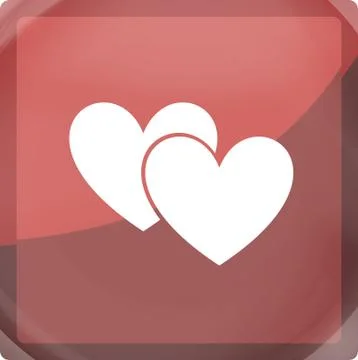 Hearts app button icon symbol Stock Illustration