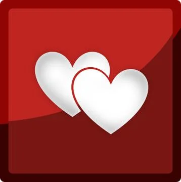 Hearts app button icon symbol Stock Illustration