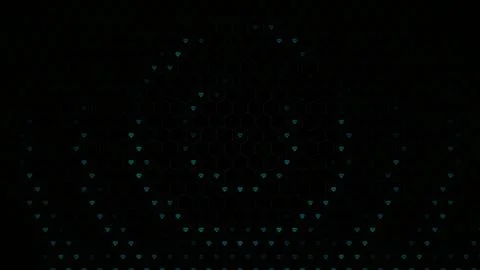 Hearts are arranged in a pattern on a dark background Stock Illustration